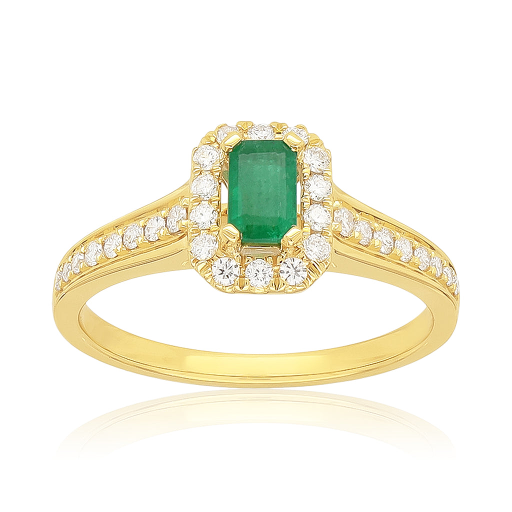 Solid Gold Heirloom Half Eternity Emerald Ring | King's Cross